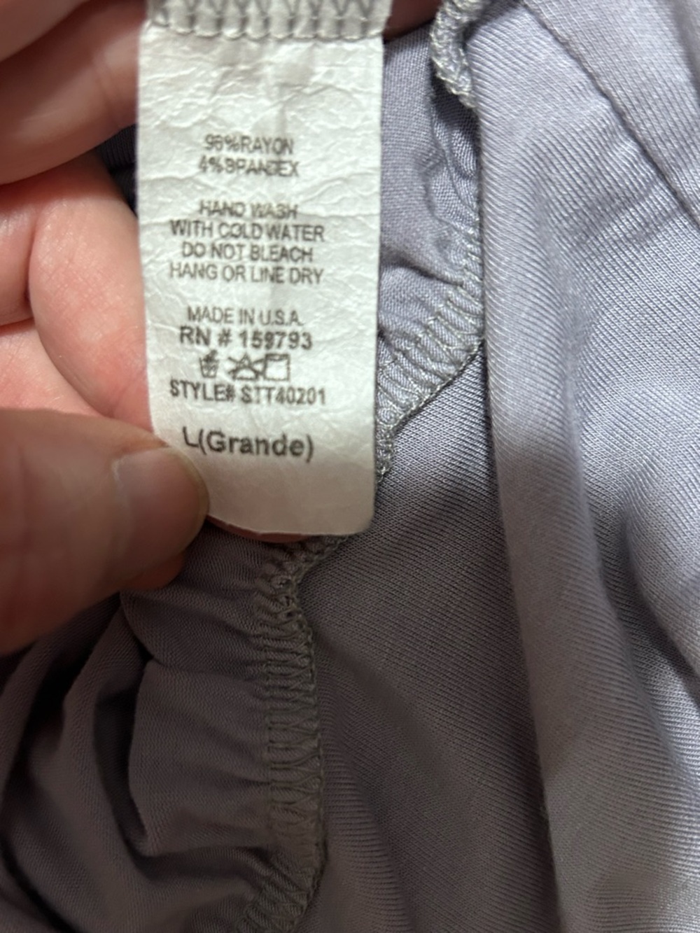 Women's Dusty Blue Wrap Front V-Neck Mom Crop Top large NWOT - Picture 6 of 7